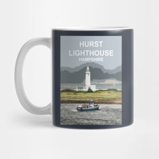 Hurst Lighthouse Hampshire gift. Travel poster Mug